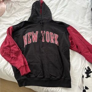 Brandy Melville Black and Red Hoodie